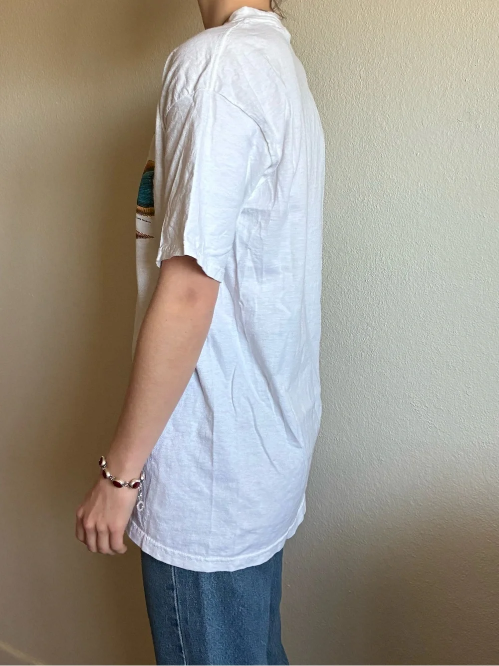 Emerald Isle White T-Shirt with Green & Yellow Fish Graphic